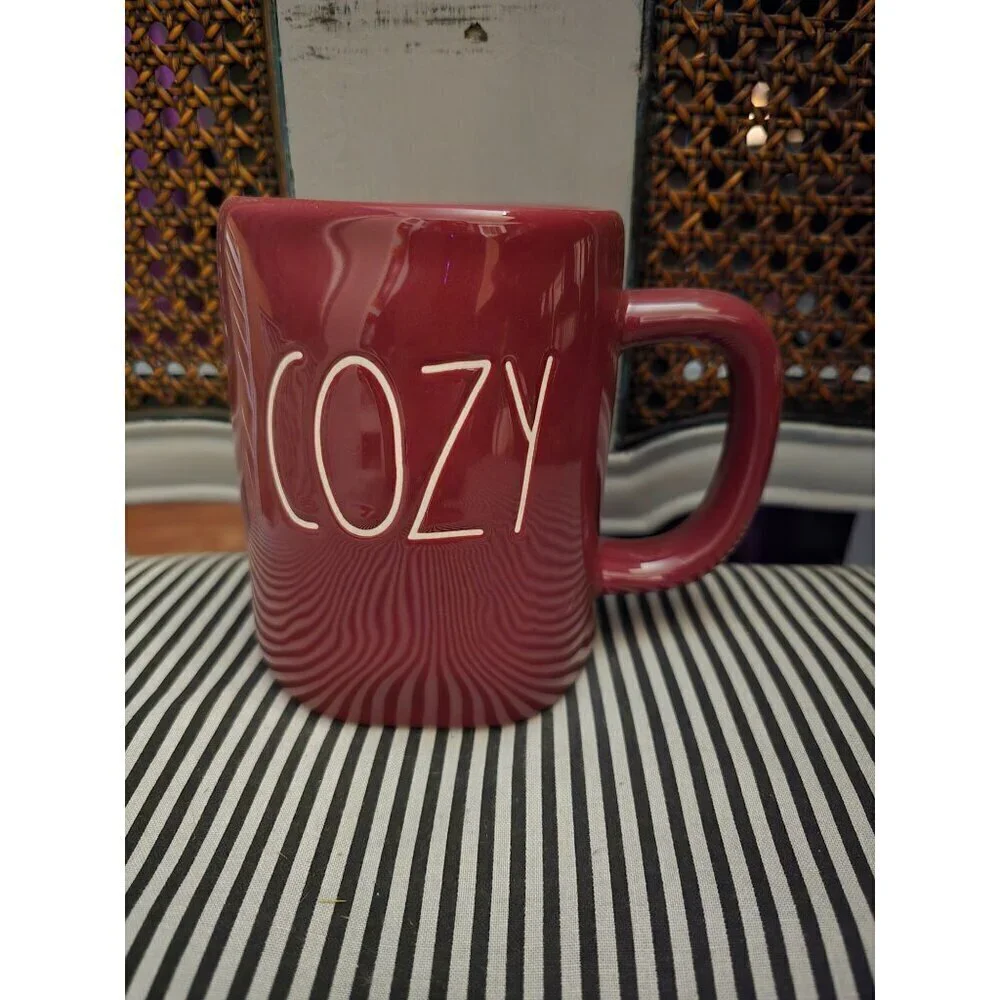 NWT Rae Dunn Artisan by Magenta Red Cozy Coffee Mug Fall Farmhouse